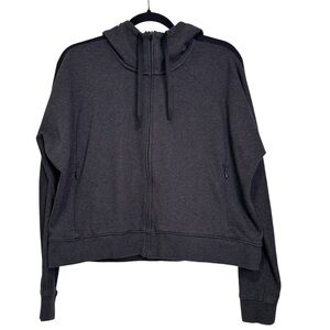 Nike Women’s MED Charcoal Gray Dri-Fit Crop Training Full Zip Jacket